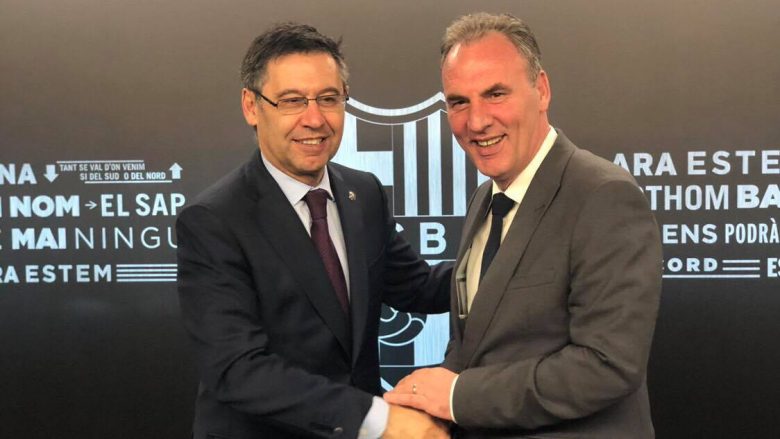 Fatmir Limaj takohet me presidentin e Barcelonës, e fton ta vizitoj Kosovën