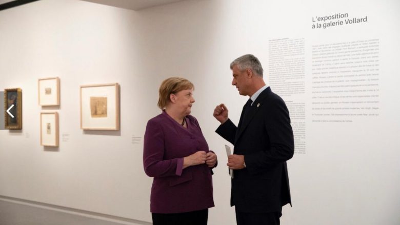 Thaçi falënderon Merkelin për mbështetjen e saj për arritjen e një marrëveshje paqësore me Serbinë